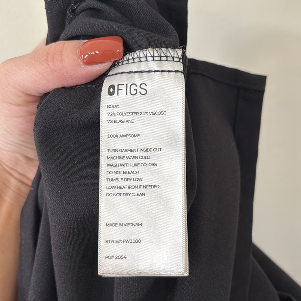 FIGS Casma Three-Pocket Scrub Top Black Size XXL - Picture 9 of 9